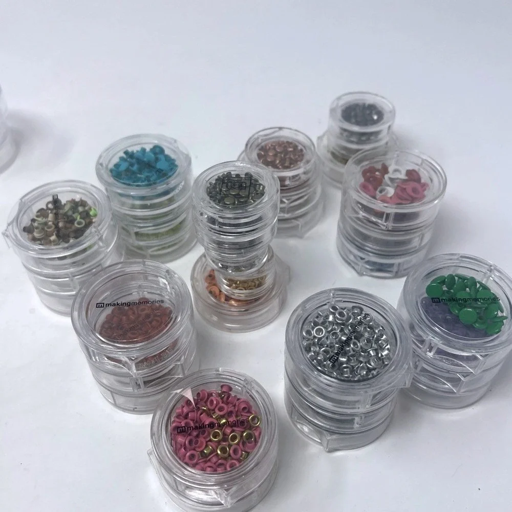 Large Vintage Scrapbooking Eyelet Lot Making Memories Assorted Colors Sizes Brad